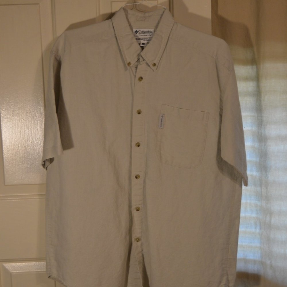 Columbia Natural Fiber camp button down shirt sz L